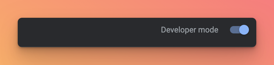Image of the active developer mode toggle
